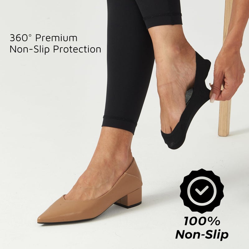 Soxbang Womens Truly No Show Socks for Flats Heels Non Slip Cotton Ultra Low Cut Liner Socks(6-Black+Nude,5-7.5) - Image 5